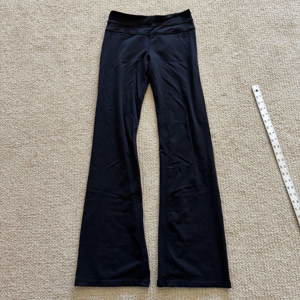 Lululemon Pants Womens 6 Black Flare Yoga Stretch Elastic Waist Jersey Knit